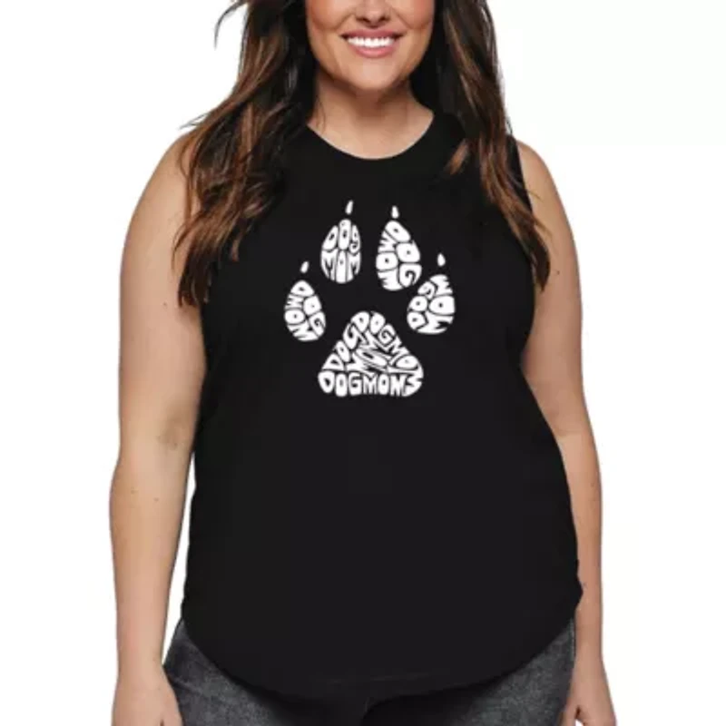 Women's Plus Word Art Tank Top - Dog Mom