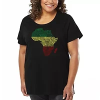 Women's Plus Word Art T-shirt - Countries Africa