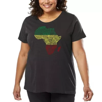 Women's Plus Word Art T-shirt - Countries Africa