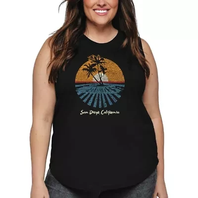 Women's Plus Word Art Tank Top - Cities San Diego