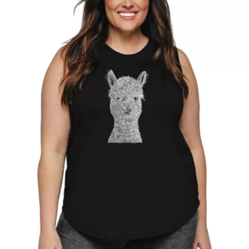Women's Plus Word Art Tank Top - Alpaca