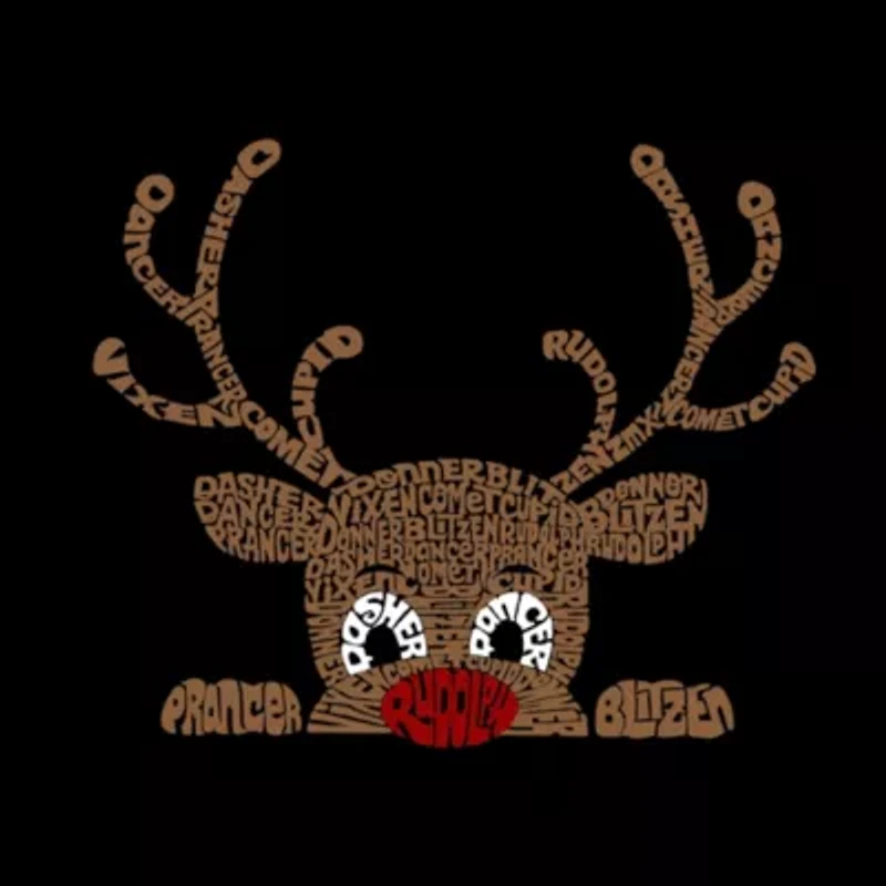 Peeking Reindeer - Women's Premium Blend Word Art T-Shirt