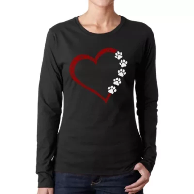 Meow Heart - Women's Word Art Long Sleeve T-Shirt