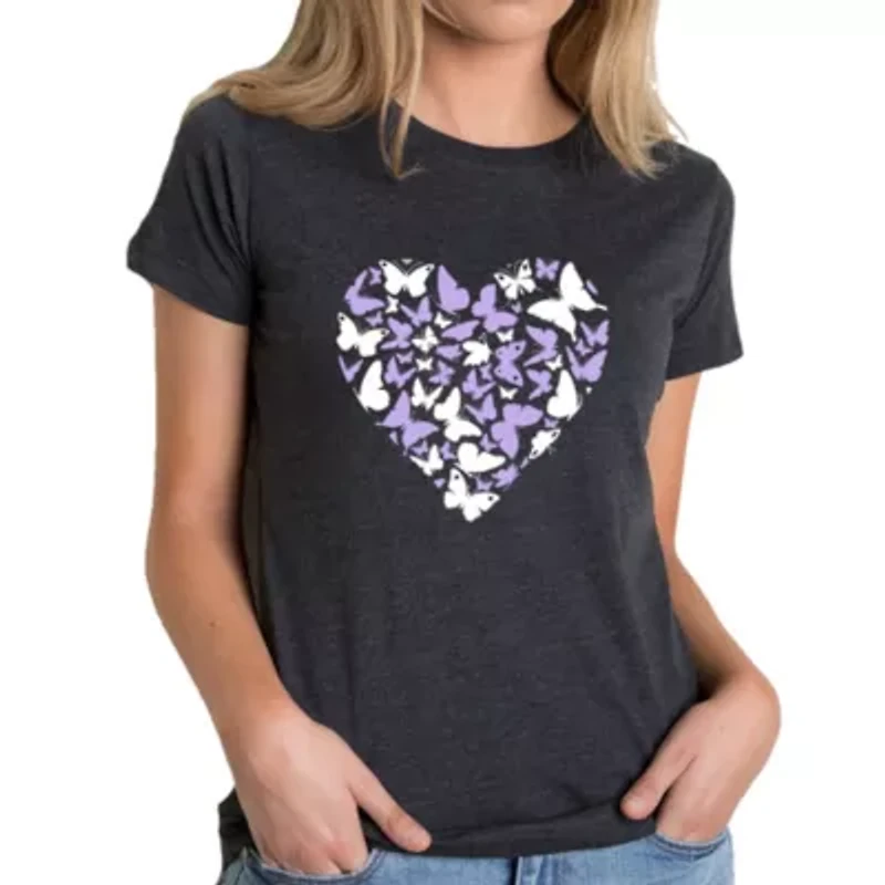 Butterfly Heart - Women's Premium Blend Word Art T-Shirt