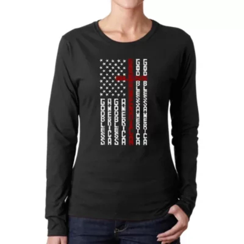 Cross Flag - Women's Word Art Long Sleeve T-Shirt