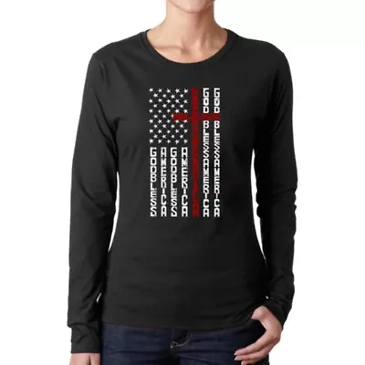 Cross Flag - Women's Word Art Long Sleeve T-Shirt