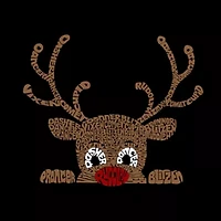 Peeking Reindeer - Women's Word Art Long Sleeve T-Shirt