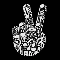Peace Finger Notes - Women's Word Art Long Sleeve T-Shirt