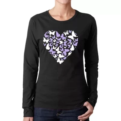Butterfly Heart - Women's Word Art Long Sleeve T-Shirt