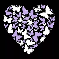 Butterfly Heart - Women's Word Art Long Sleeve T-Shirt