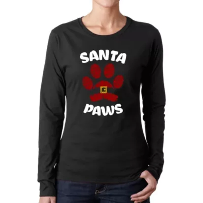 Santa Paws - Women's Word Art Long Sleeve T-Shirt