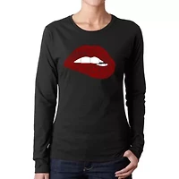 Brooklyn Lips - Women's Word Art Long Sleeve T-Shirt