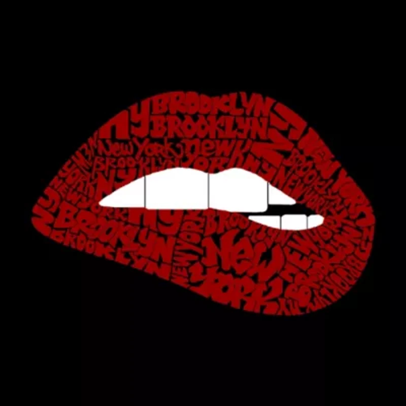 Brooklyn Lips - Women's Word Art Long Sleeve T-Shirt