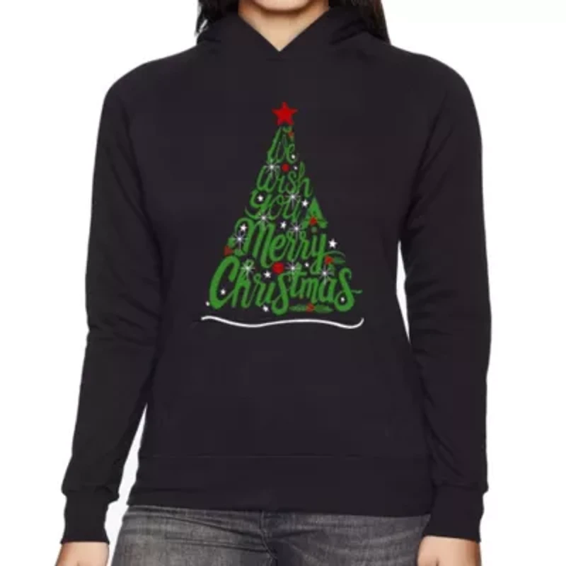 We Wish You A Merry Christmas - Women's Word Art Hooded Sweatshirt