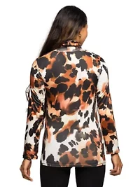 Maternity Long Sleeve Turtleneck Top Animal Print