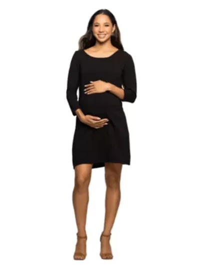 Maternity Three Quarter Sleeve A Line Knee Length Dress