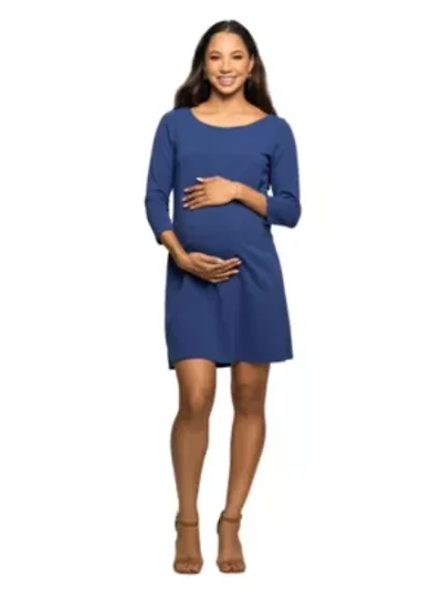 Maternity Three Quarter Sleeve A Line Knee Length Dress