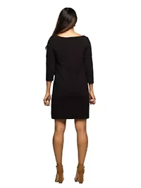 Maternity Three Quarter Sleeve A Line Knee Length Dress