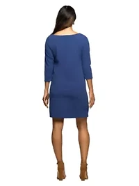 Maternity Three Quarter Sleeve A Line Knee Length Dress