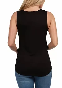 V Neck Maternity Tunic Tank Top with Round Hemline