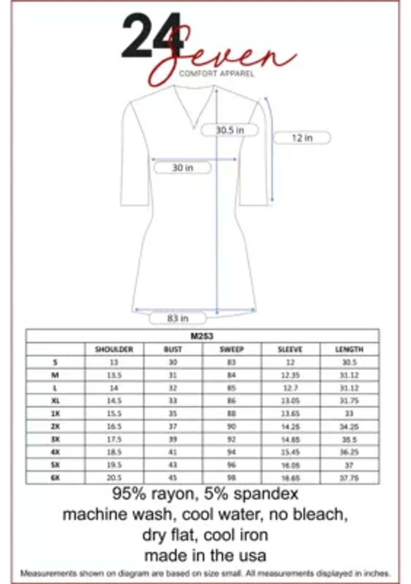 Quarter Sleeve Maternity Tunic Top with Button Detail