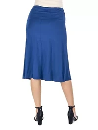 A Line Elastic Waist Knee Length Maternity Skirt