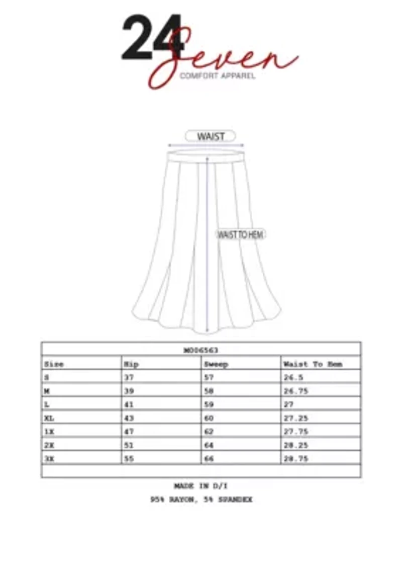 A Line Elastic Waist Knee Length Maternity Skirt