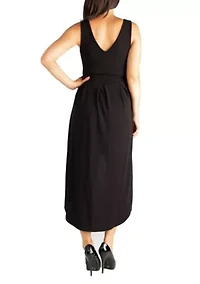 Sleeveless Fit N Flare High Low Maternity Dress