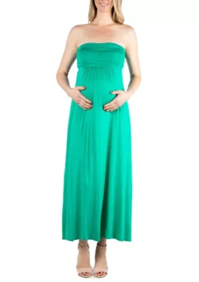 Sleeveless Empire Waist Maternity Maxi Dress