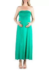 Sleeveless Empire Waist Maternity Maxi Dress