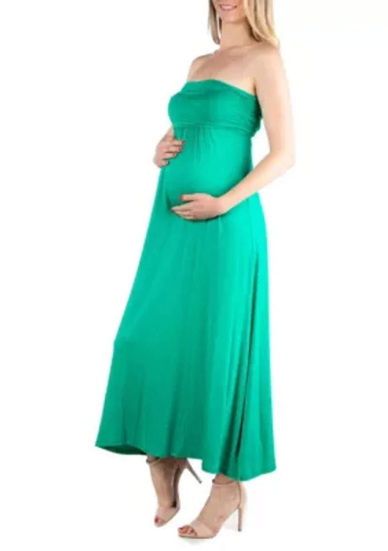 Sleeveless Empire Waist Maternity Maxi Dress
