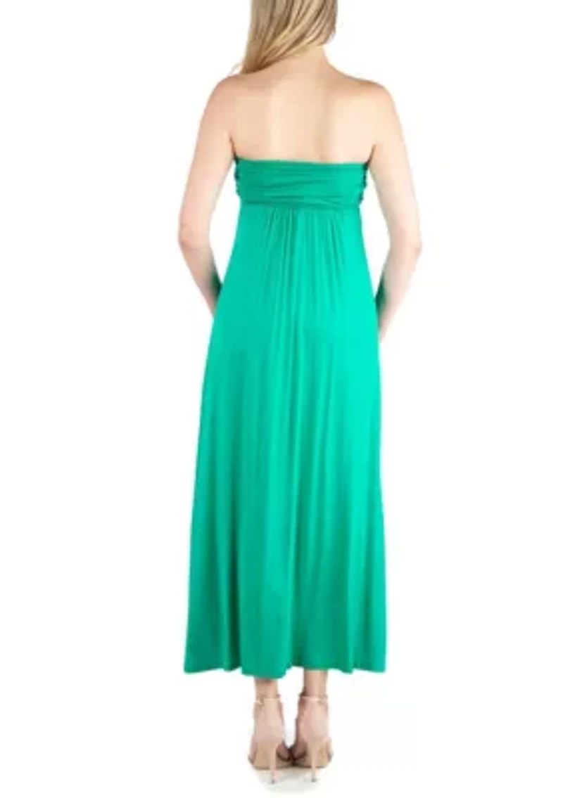 Sleeveless Empire Waist Maternity Maxi Dress