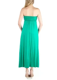 Sleeveless Empire Waist Maternity Maxi Dress