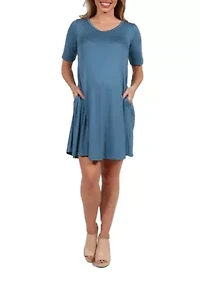Soft Flare T Shirt Maternity Dress with Pocket Detail