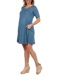 Soft Flare T Shirt Maternity Dress with Pocket Detail