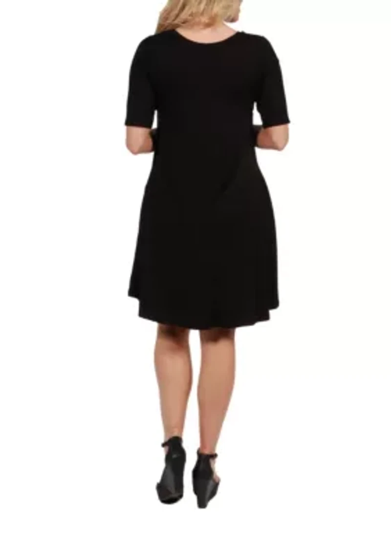 Soft Flare T Shirt Maternity Dress with Pocket Detail