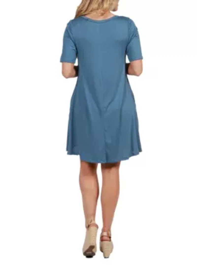 Soft Flare T Shirt Maternity Dress with Pocket Detail