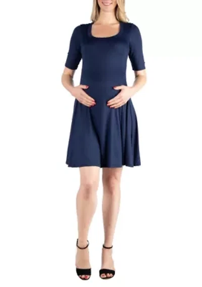 Knee Length A Line Elbow Sleeve Maternity Dress