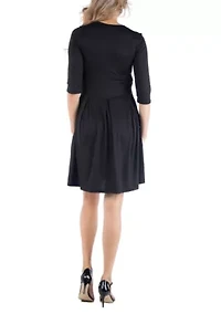 Fit and Flare Scoop Neck Maternity Dress