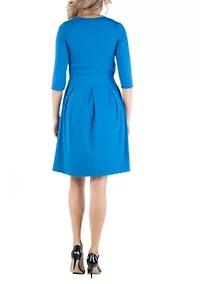 Fit and Flare Scoop Neck Maternity Dress