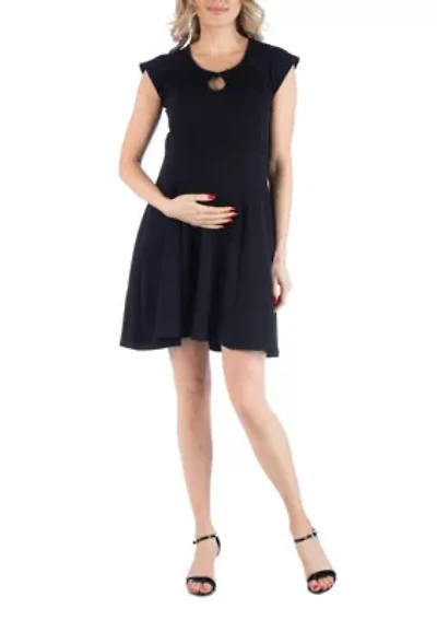 Maternity Dress with Keyhole Neck