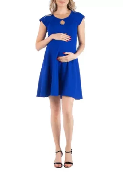 Maternity Dress with Keyhole Neck