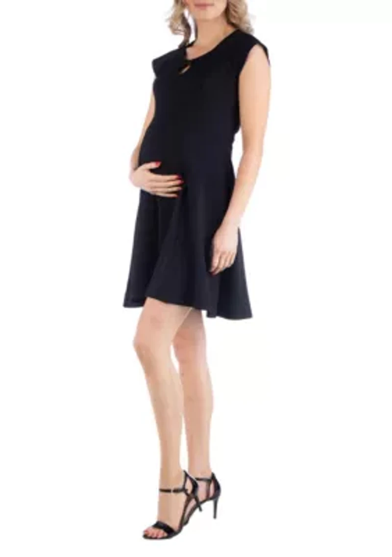 Maternity Dress with Keyhole Neck