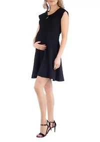 Maternity Dress with Keyhole Neck