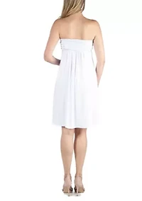 Bandeau Top Empire Waist Short Maternity Dress