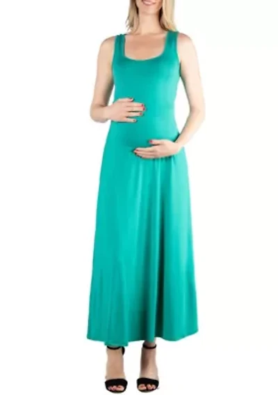 Slim fit A Line Sleeveless Maternity Maxi Dress