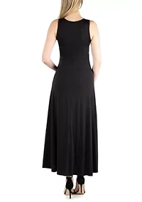 Slim fit A Line Sleeveless Maternity Maxi Dress