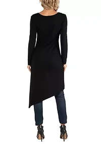 Maternity Full Length Long Sleeve Asymmetric Hem Top