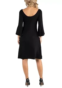 Women's Maternity Knee Length Cold Shoulder Dress