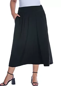 Foldover Plus Maxi Skirt With Pockets